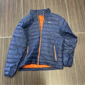 Patagonia Mens Puffer - Blue with Orange Accents